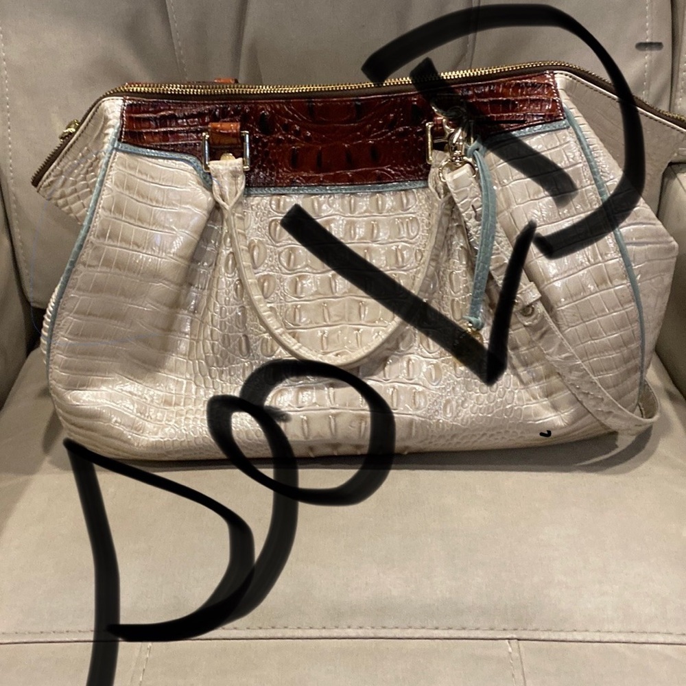 SOLD.   Brahmin Faye Linen Tri-Color Melbourne